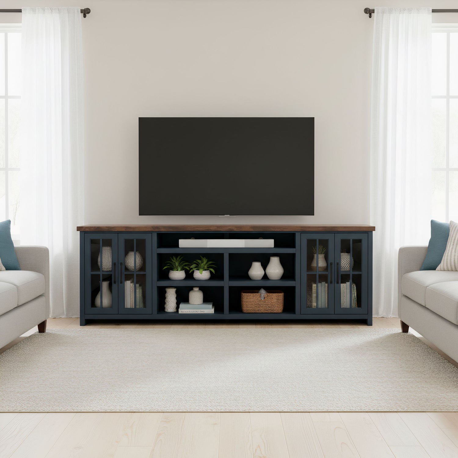 TV Stand Console &amp; Cable Management