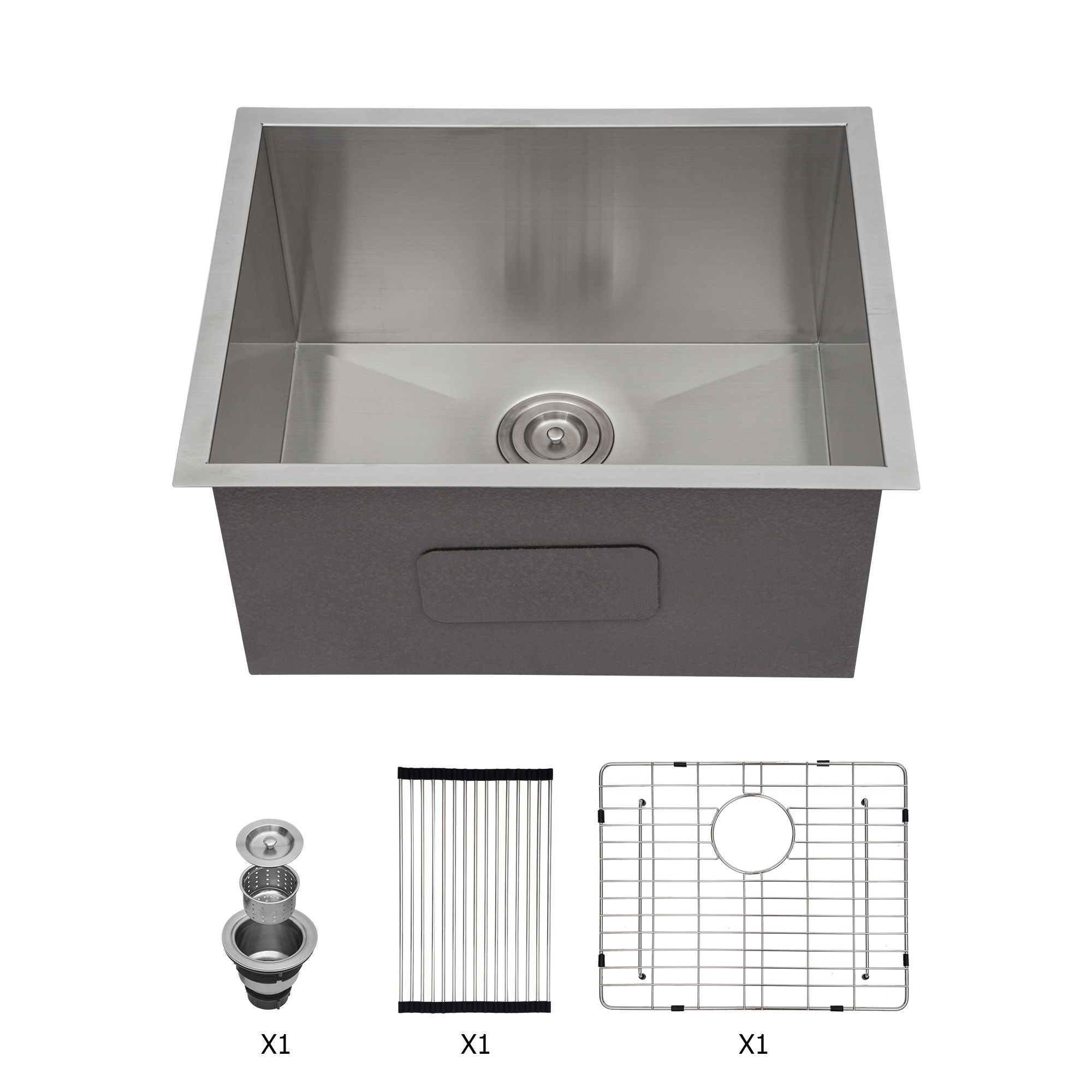 Modern Undermount Stainless Steel Kitchen Sink 16 Gauge, Deep Single Bowl