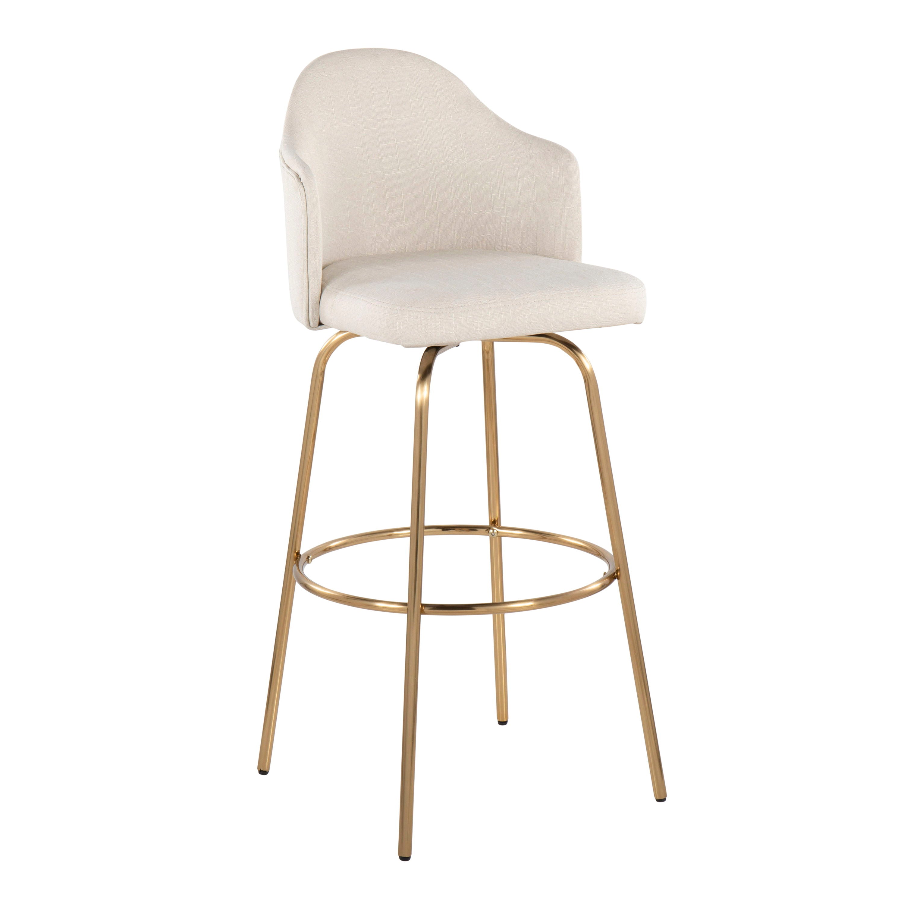 Ahoy - Contemporary Fixed Height Bar Stool &amp; Round Footrest (Set of 2)