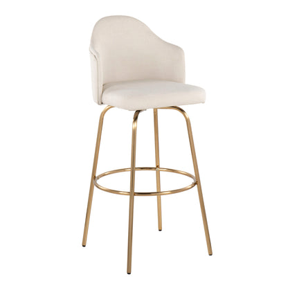Ahoy - Contemporary Fixed Height Bar Stool &amp; Round Footrest (Set of 2)