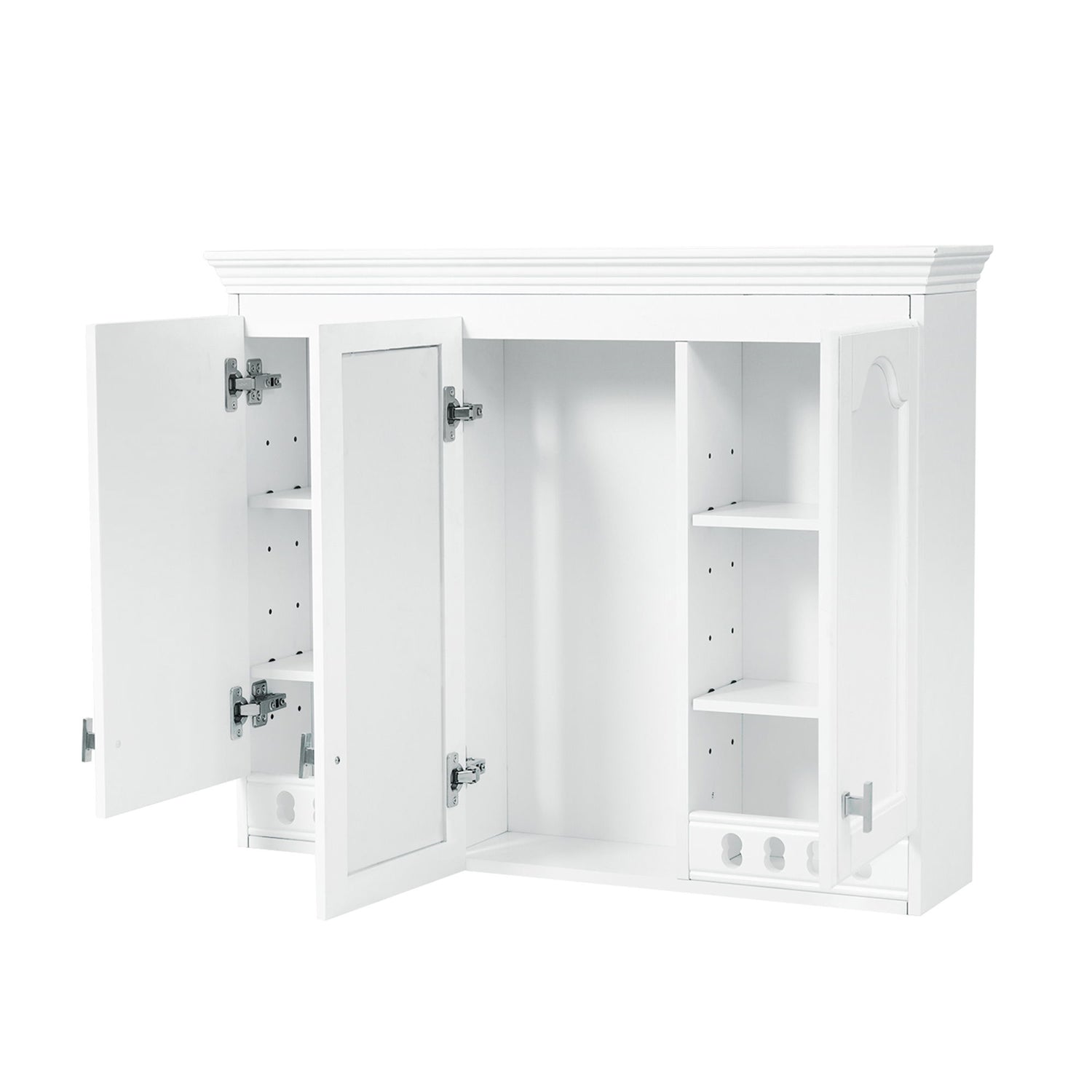 Wall Mount Mirror Cabinet With Adjustable Shelves, Soft Closing Hinges