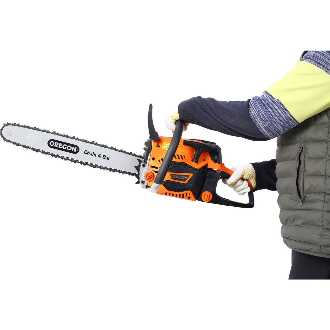 62Cc Gas Powered Chainsaw With 20&quot; Oregon Chain &amp; Bar 2 Cycle Petrol Handheld Cordless Design Epa Compliant - Orange