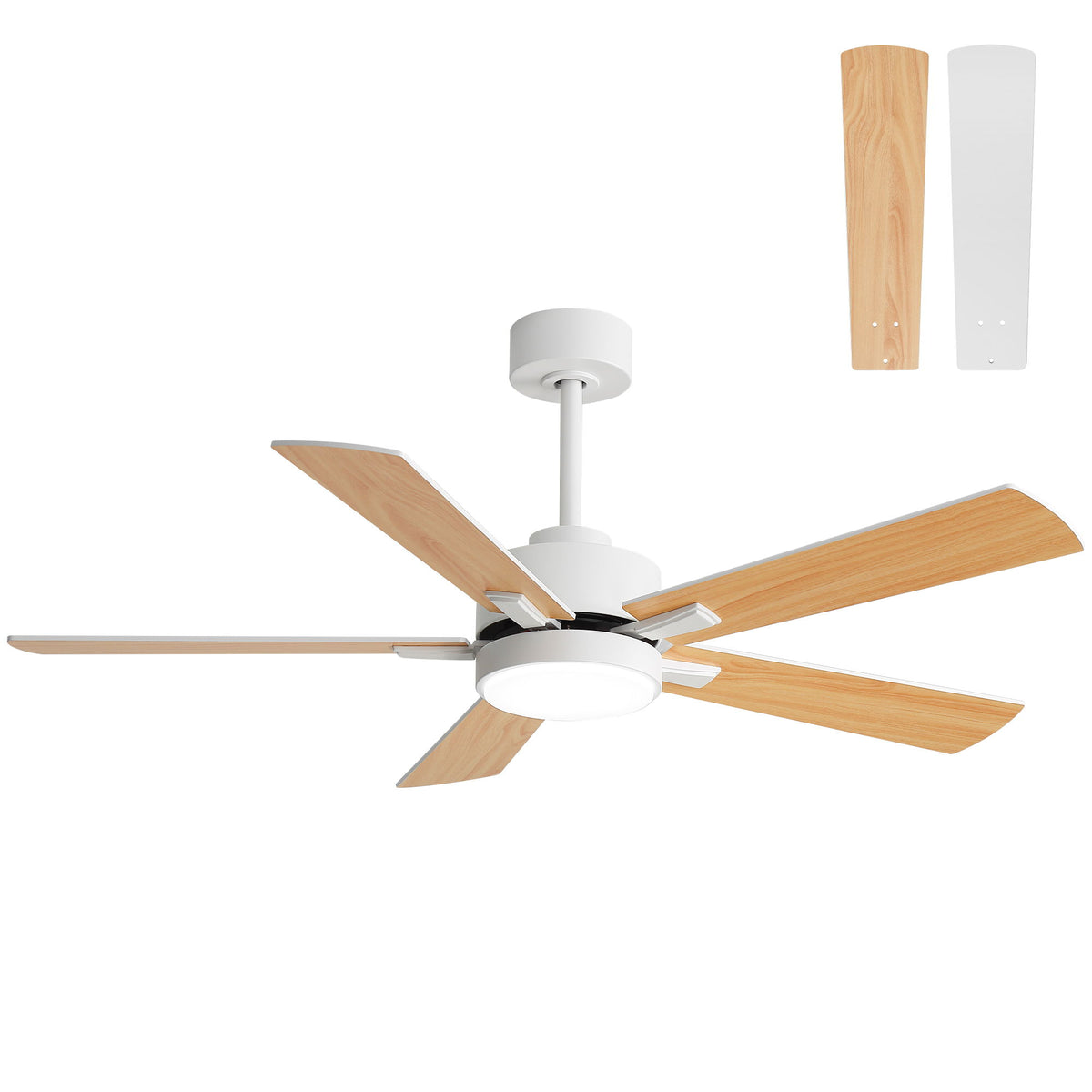 Reversible DC Motor Ceiling Fan With Dimmable LED Light For Living Room