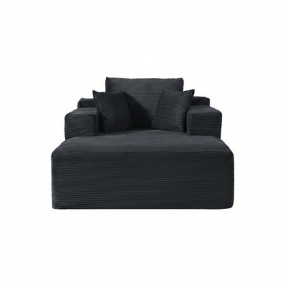 Convertible Chaise Lounge Chair With Wide Armrest &amp; Throw Pillows