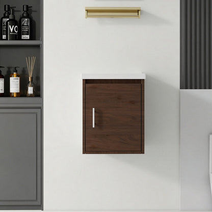 Floating Bathroom Vanity Combo, Wall Mounted Cabinet With Sink &amp; Soft Close Doors For Small Bathrooms