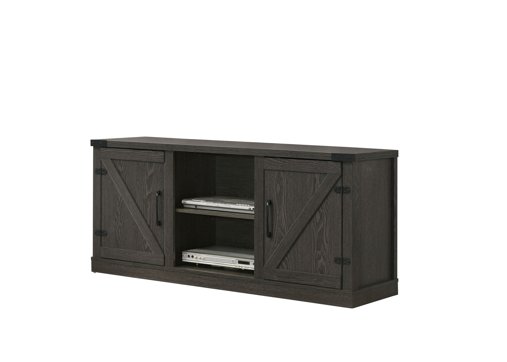 Salma - 58&quot; Wide TV Stand With 2 Open Shelves And 2 Cabinets