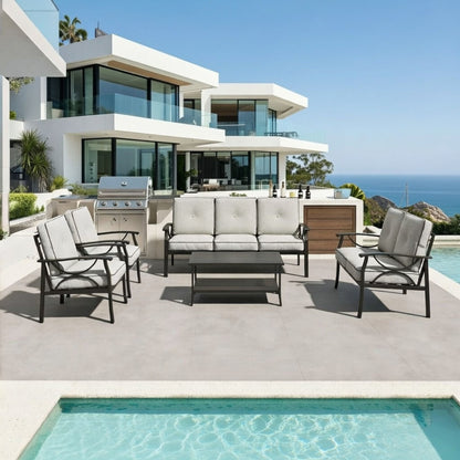 Patio Furniture Set &amp; Coffee Table And Cushions For Backyard