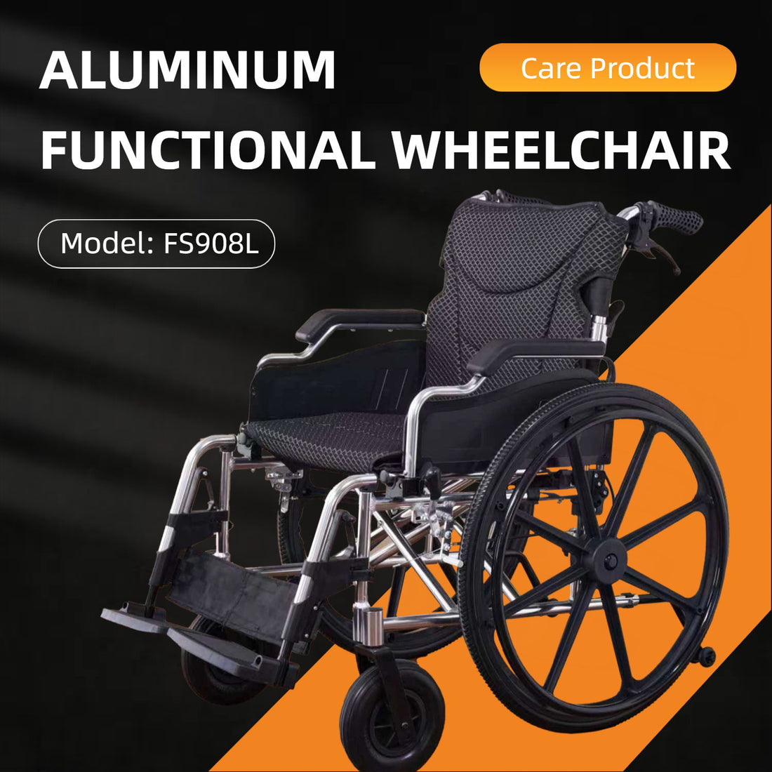 Heavy Duty Foldable Manual Wheelchair Double X Force Support With Adjustable Seat Belt Breathable Cushion &amp; Anti Backflip Design 24&quot; Tires For All Terrains 350 Lbs Capacity - Black / Silver