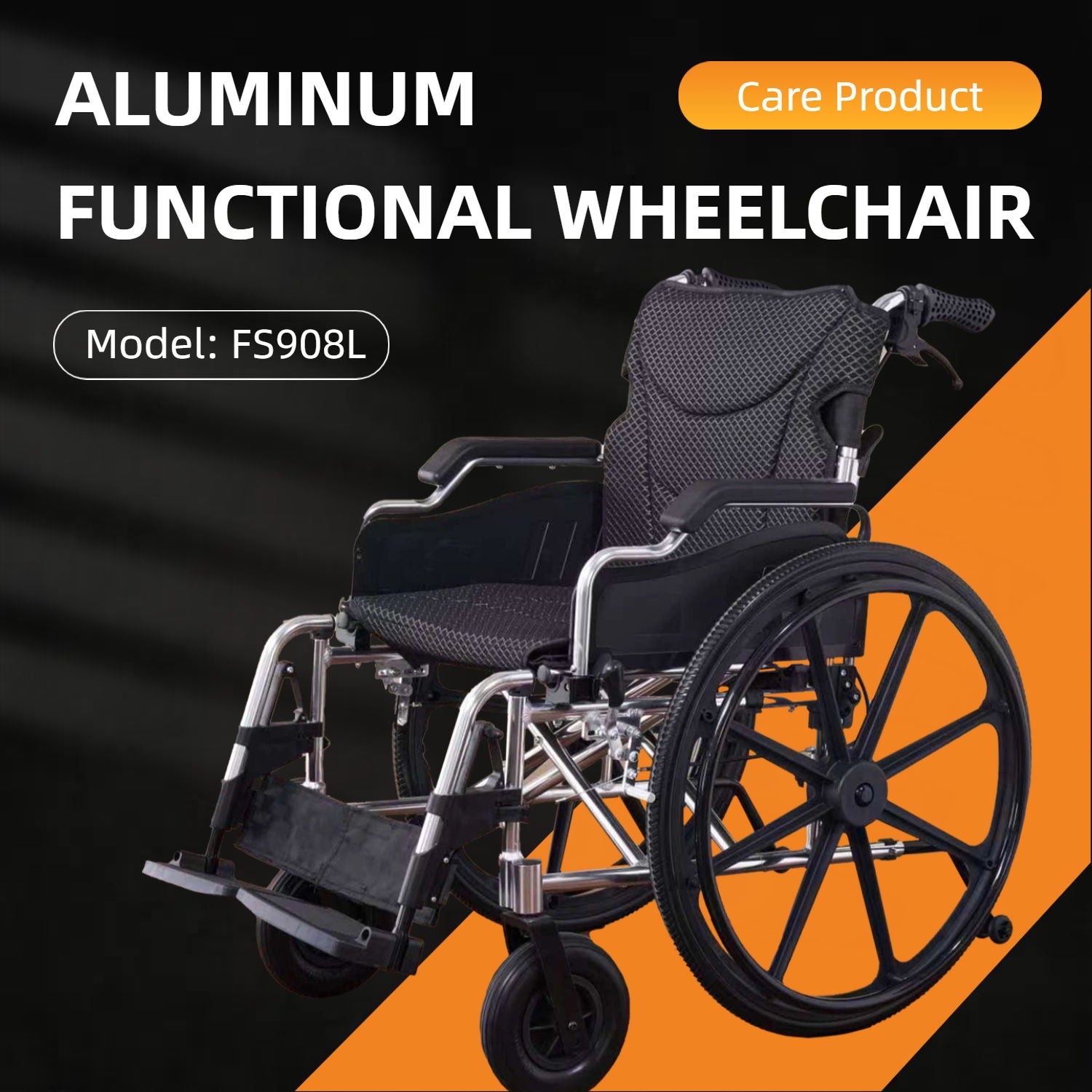 Heavy Duty Foldable Manual Wheelchair Double X Force Support With Adjustable Seat Belt Breathable Cushion &amp; Anti Backflip Design 24&quot; Tires For All Terrains 350 Lbs Capacity - Black / Silver