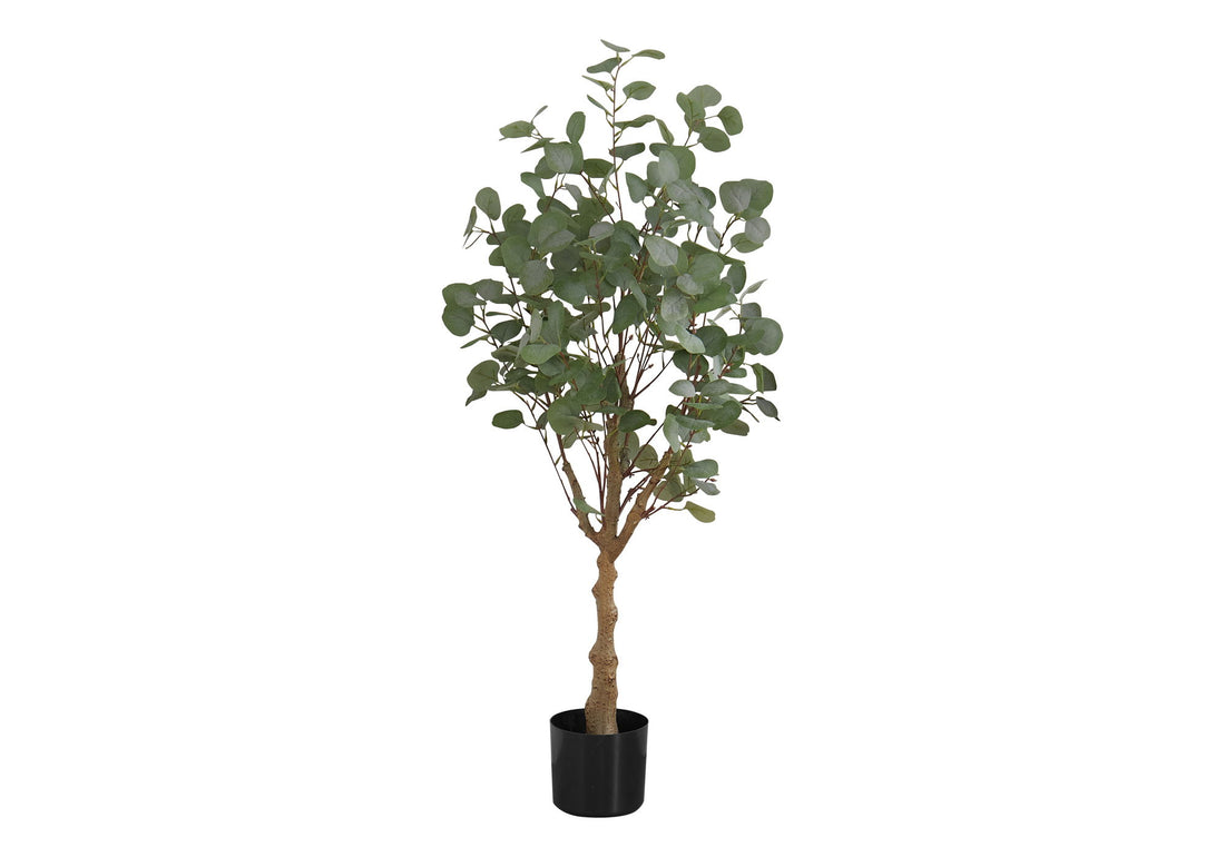 46&quot; Tall, Artificial Plant, Eucalyptus Tree, Indoor, Faux, Fake, Floor, Greenery, Potted, Decorative - Green / Black