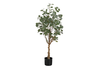 46&quot; Tall, Artificial Plant, Eucalyptus Tree, Indoor, Faux, Fake, Floor, Greenery, Potted, Decorative - Green / Black