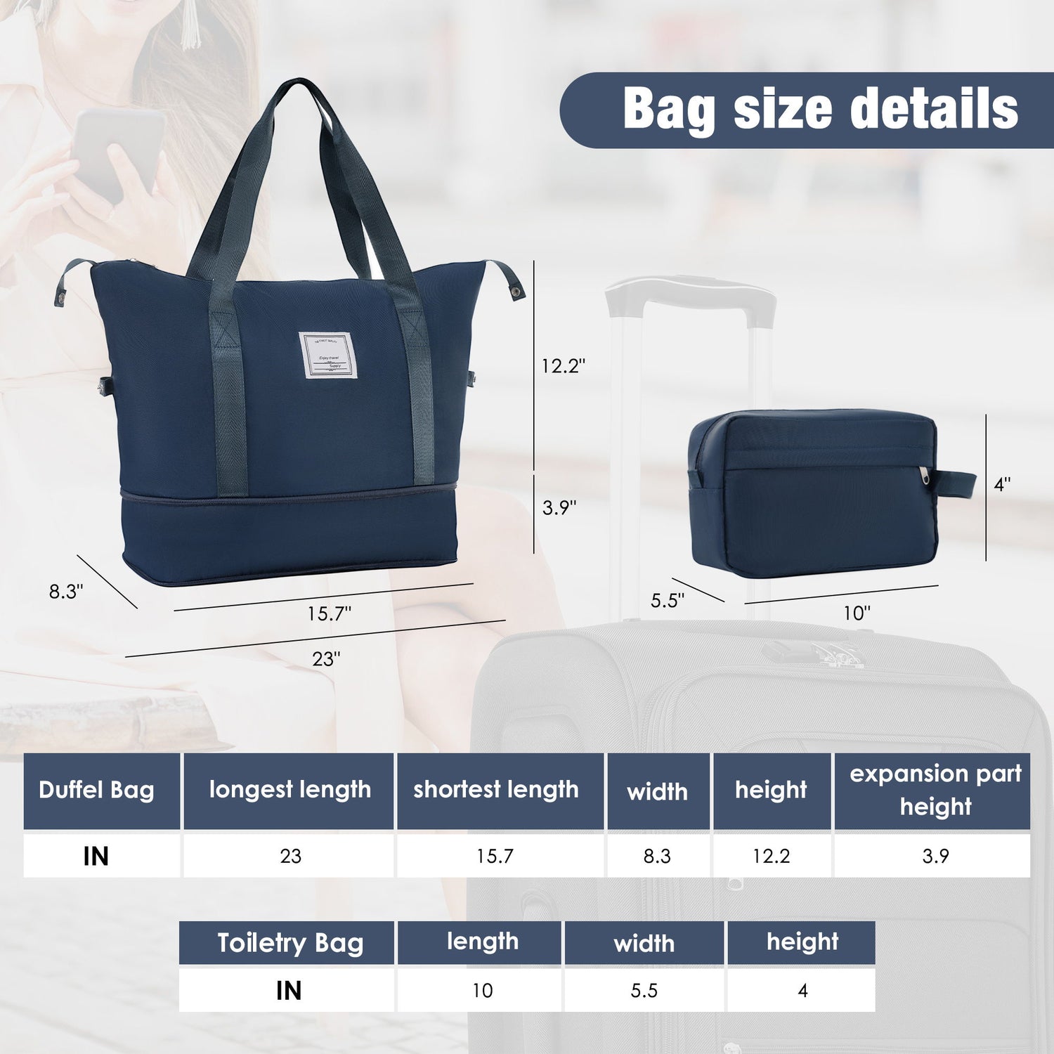 Softside Luggage Expandable Set &amp; Duffel Bag Upright Spinner