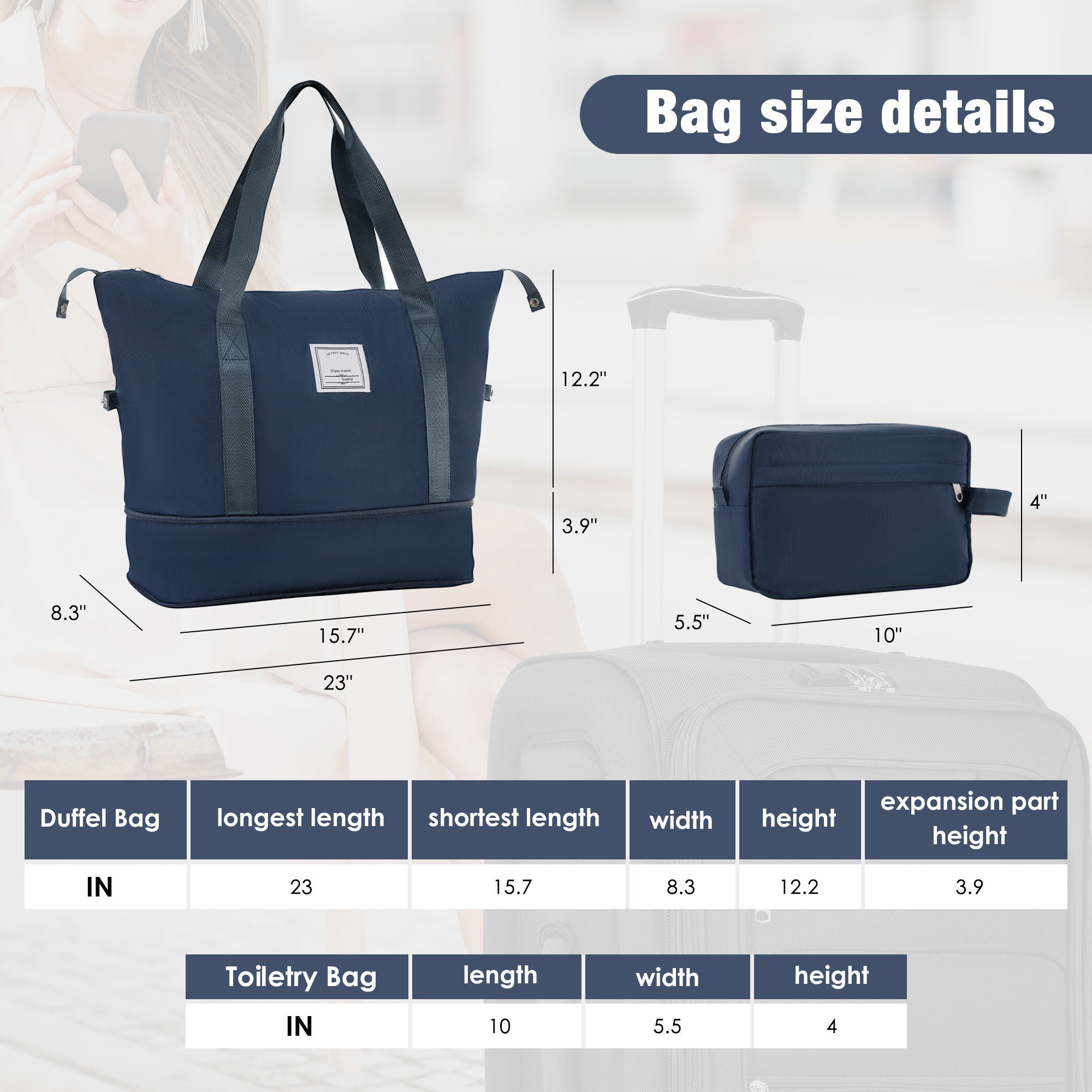 Softside Luggage Expandable Set &amp; Duffel Bag Upright Spinner
