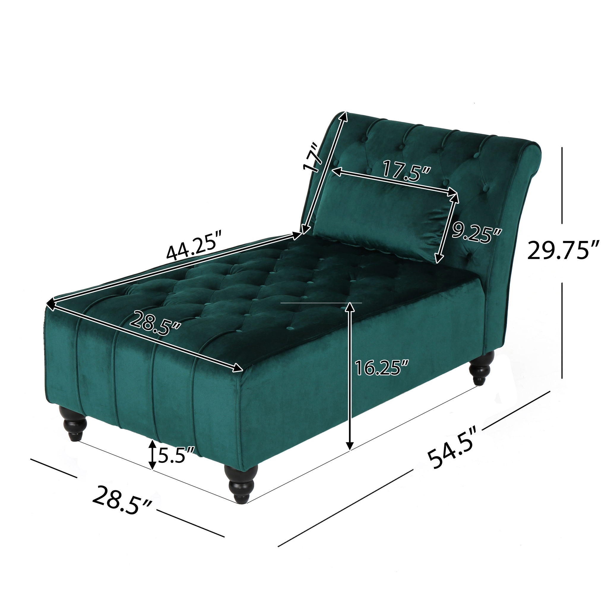 Ethereala - Upholstered Chaise Lounge With Button Tufted