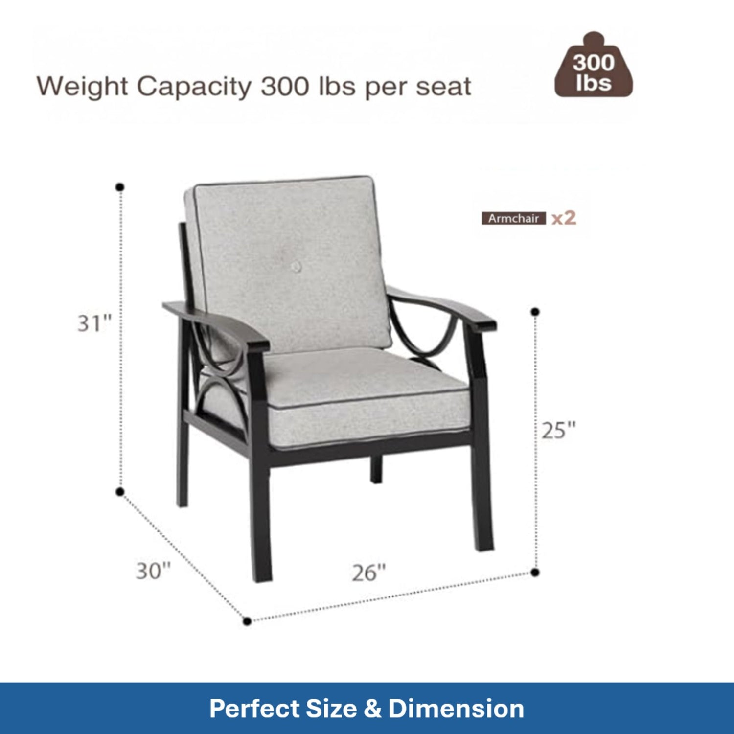 Patio Furniture Set &amp; Coffee Table And Cushions For Backyard