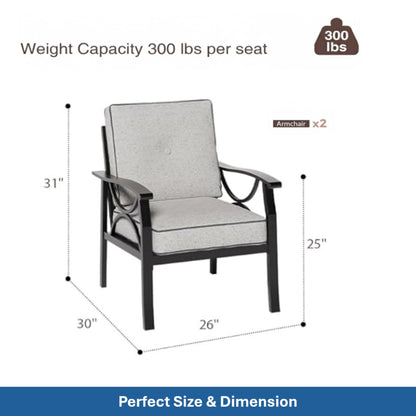 Patio Furniture Set &amp; Coffee Table And Cushions For Backyard