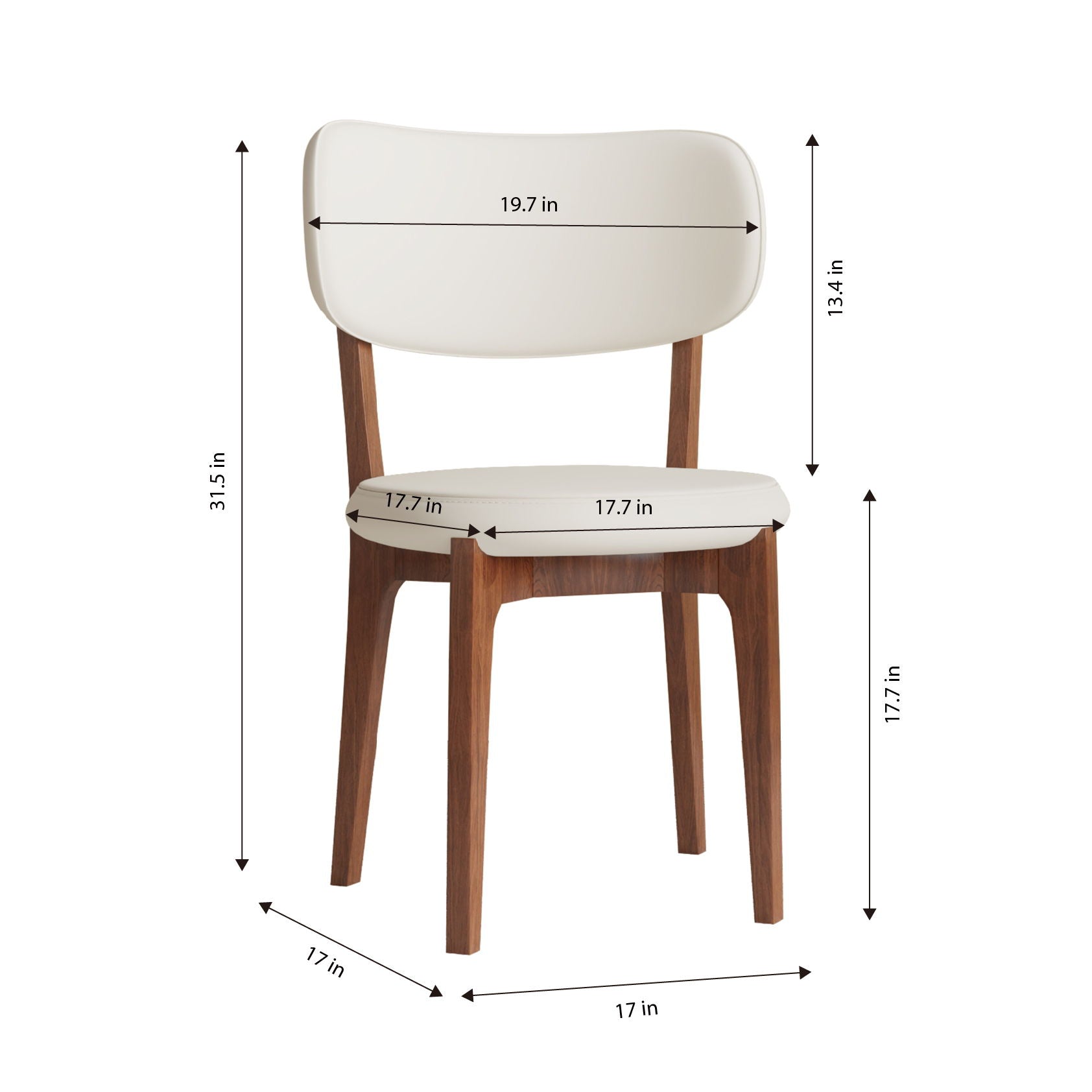 Modern Dining Chairs, Comfortable For Dining Room (Set of 2) - Orange