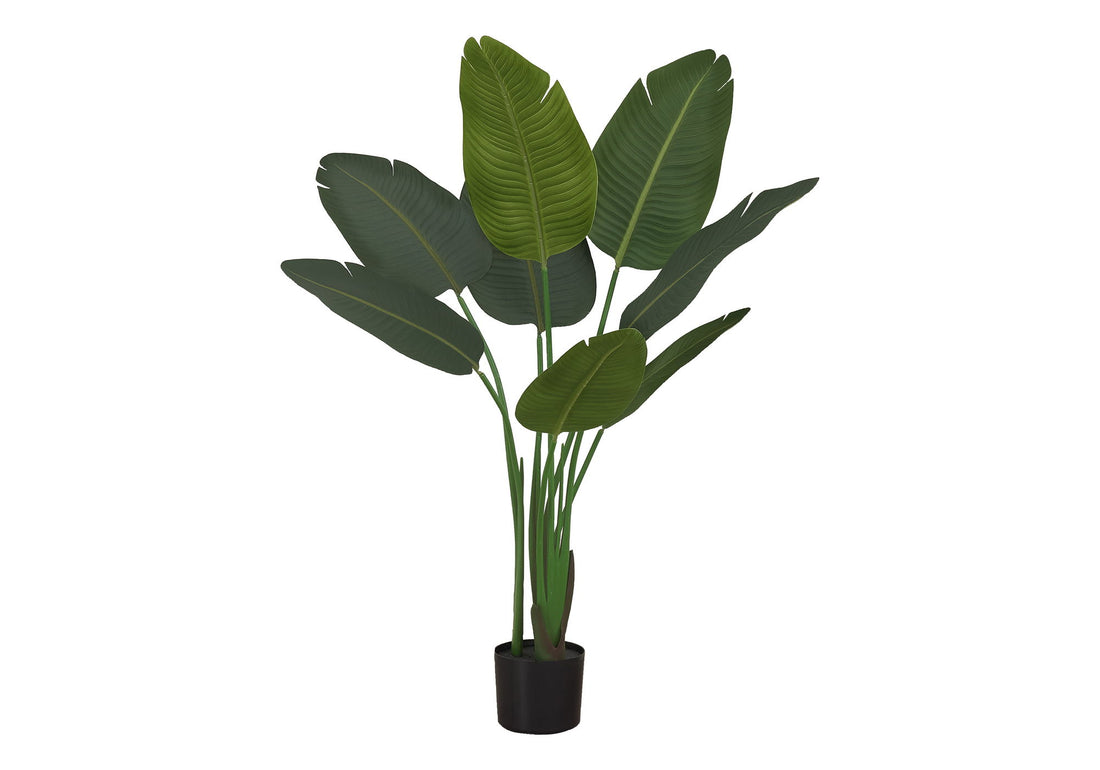 44&quot; Tall, Artificial Plant, Bird Of Paradise Tree, Indoor, Faux, Fake, Floor, Greenery, Potted, Decorative - Green / Black