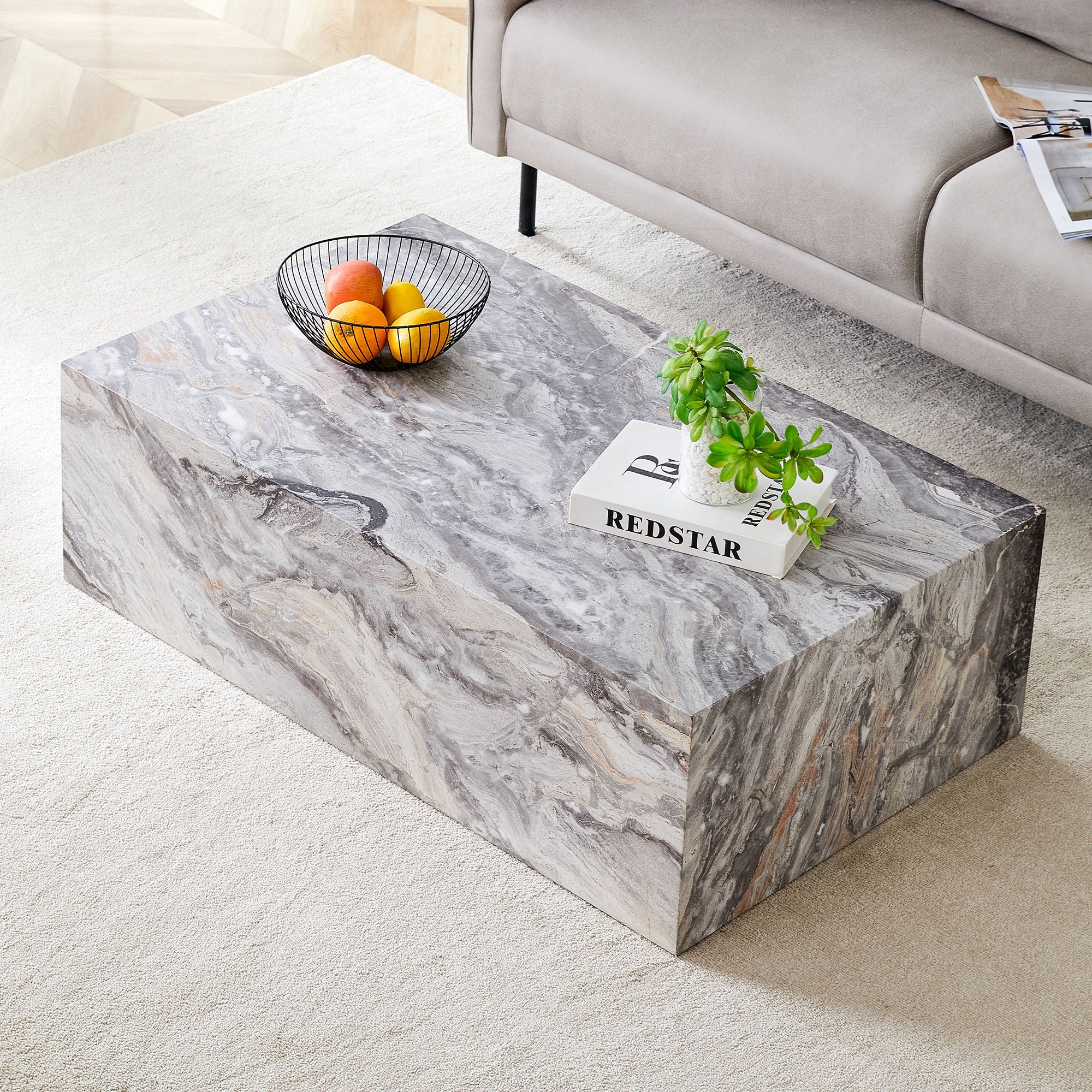 Modern Coffee Table With Light Wood Texture Pattern