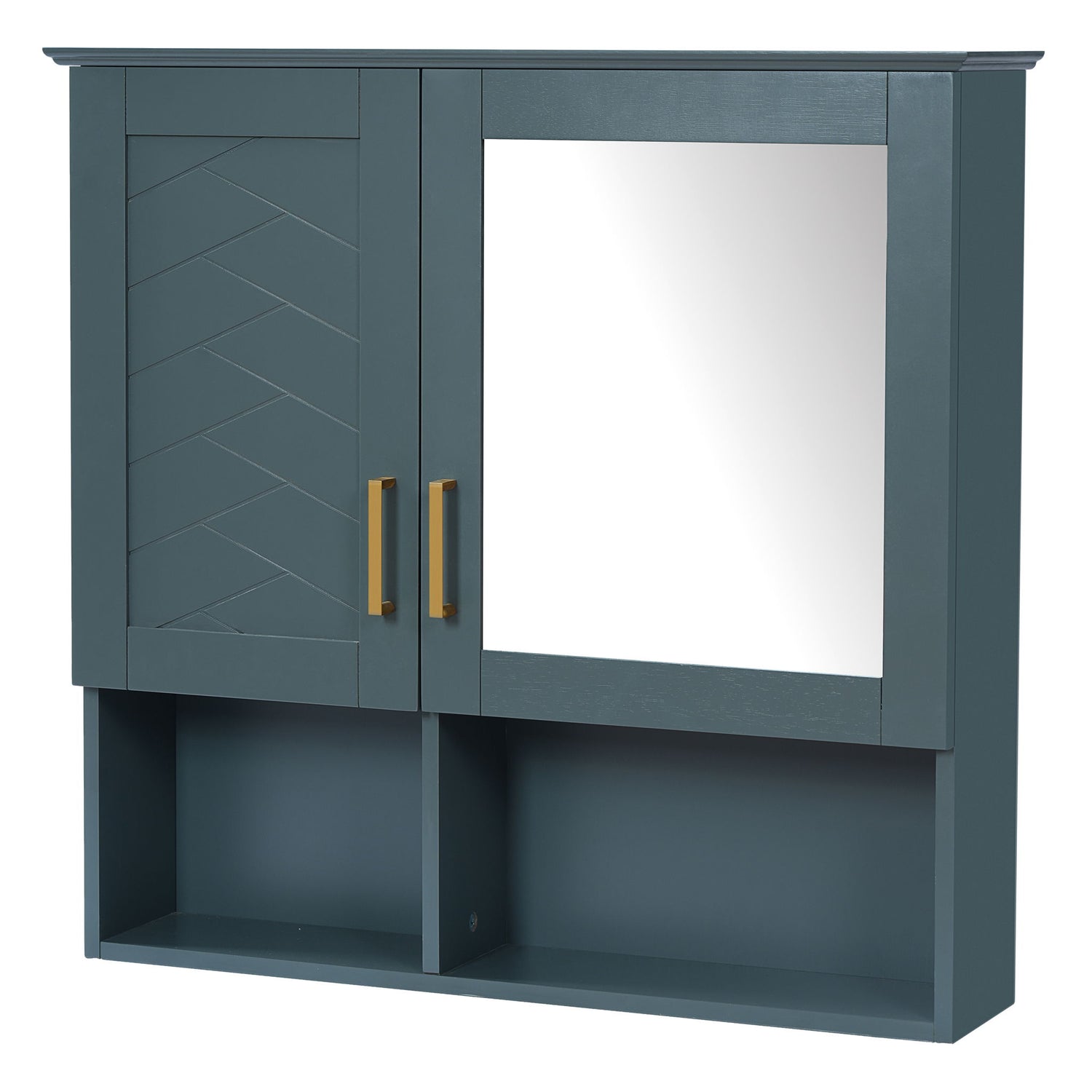 2 In 1 Wall-Mounted Mirror Cabinet With Adjustable Shelves, Soft-Close Doors, High-Definition Mirror &amp; Storage