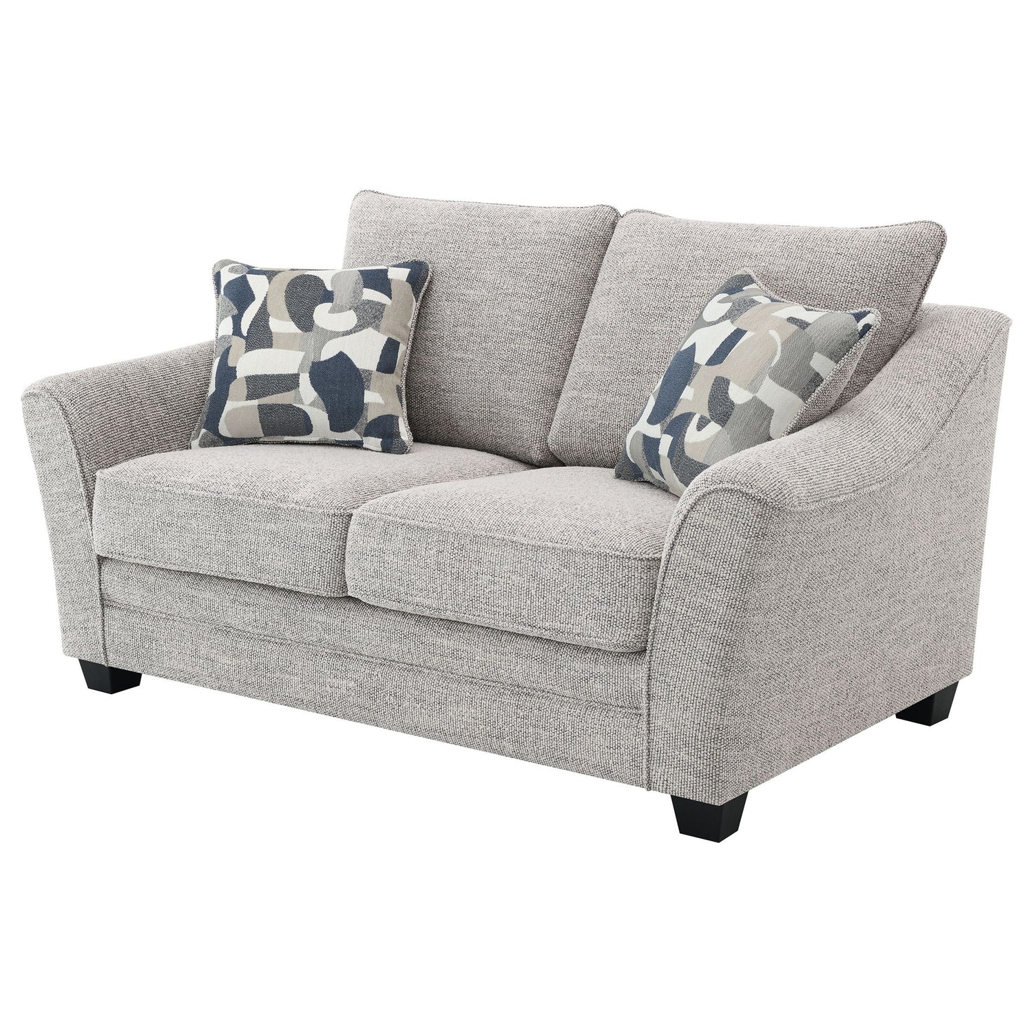 Lido - Upholstered Loveseat With Tapering Block Legs - Light Gray