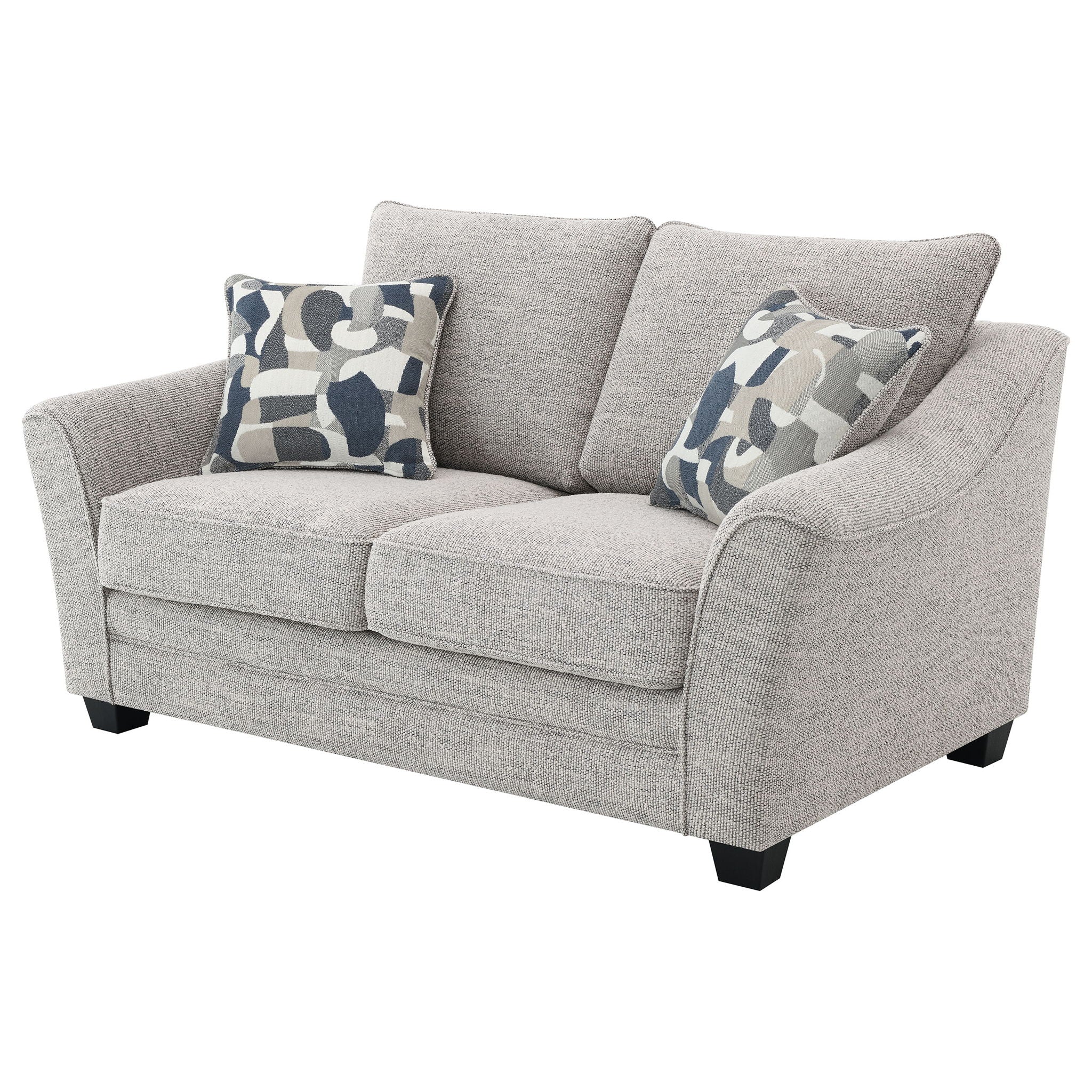 Lido - Upholstered Loveseat With Tapering Block Legs - Light Gray