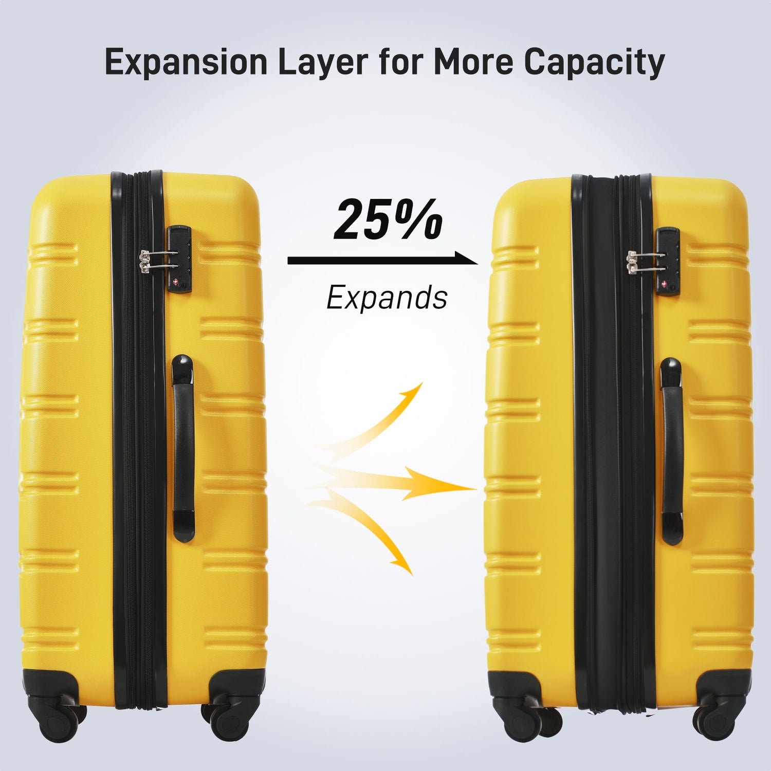 3 Piece Luggage Set Hardside Spinner Suitcase With Tsa Lock 20&quot; 24&quot; 28&quot; Available