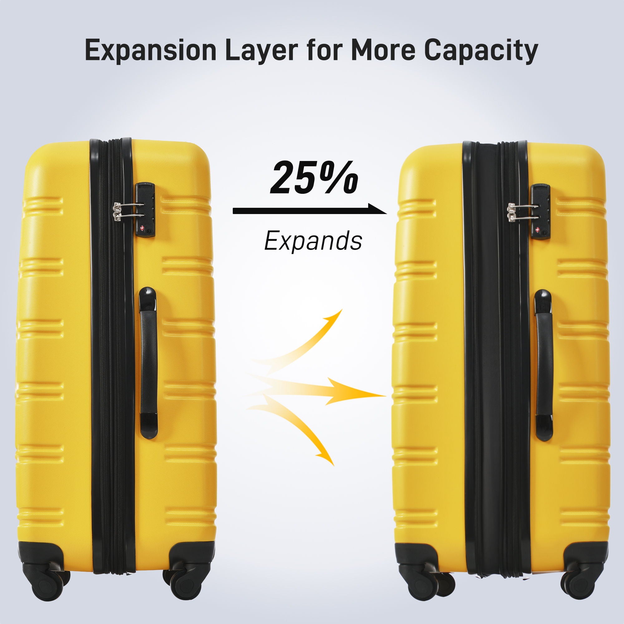 3 Piece Luggage Set Hardside Spinner Suitcase With Tsa Lock 20&quot; 24&quot; 28&quot; Available