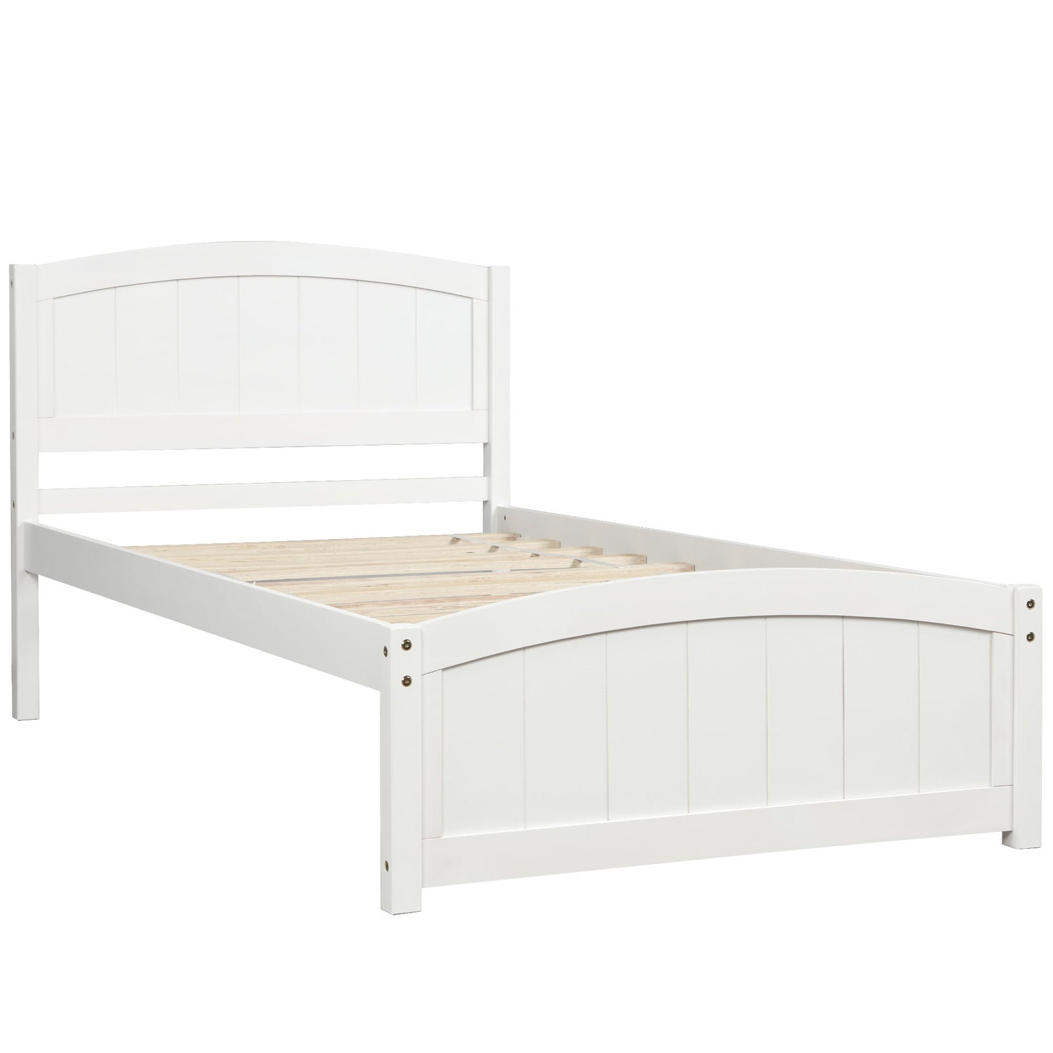 Platform Bed &amp; Headboard, Footboard And Wood Slat Support
