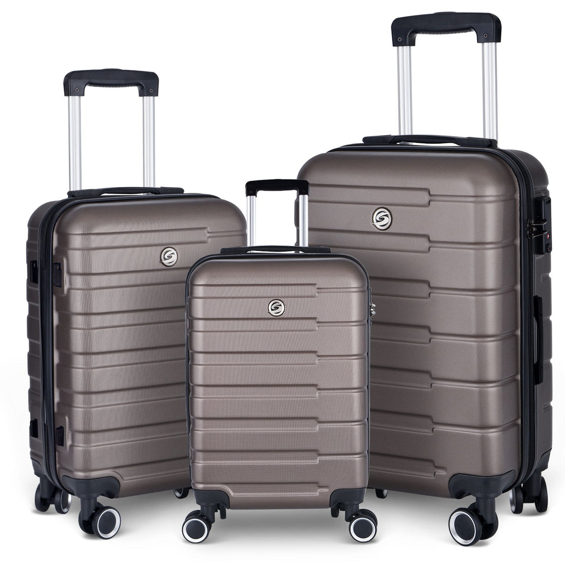Luggage Suitcase 3 Piece Sets Hardside Carry-On Luggage With Spinner Wheels 20&quot; / 24&quot; / 28&quot;