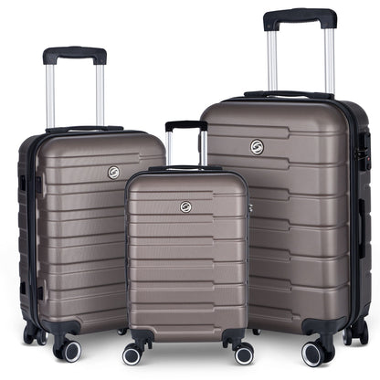 Luggage Suitcase 3 Piece Sets Hardside Carry-On Luggage With Spinner Wheels 20&quot; / 24&quot; / 28&quot;