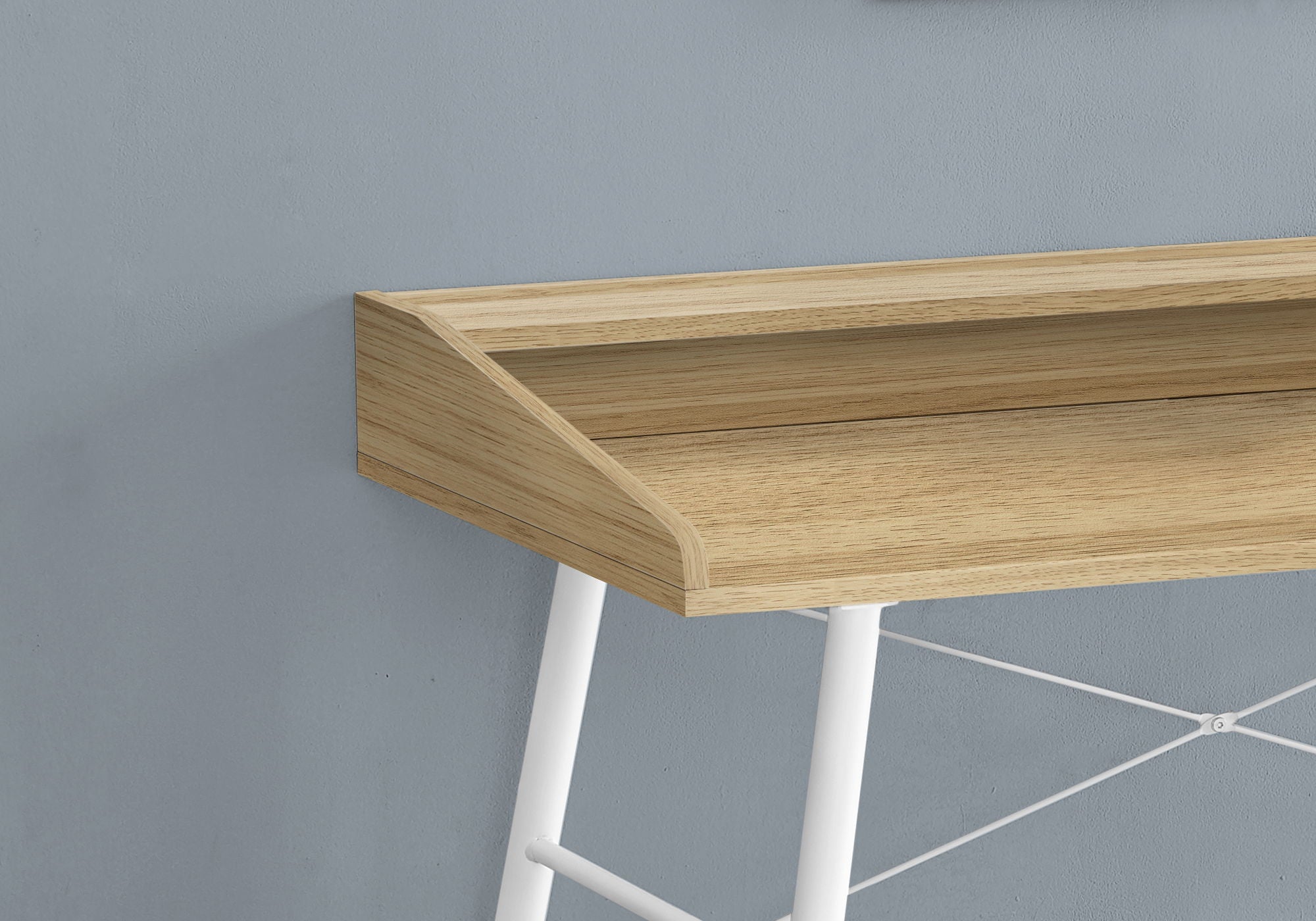 Computer Desk For Home Office, Laptop, Storage Shelves, Contemporary &amp; Modern - Natural