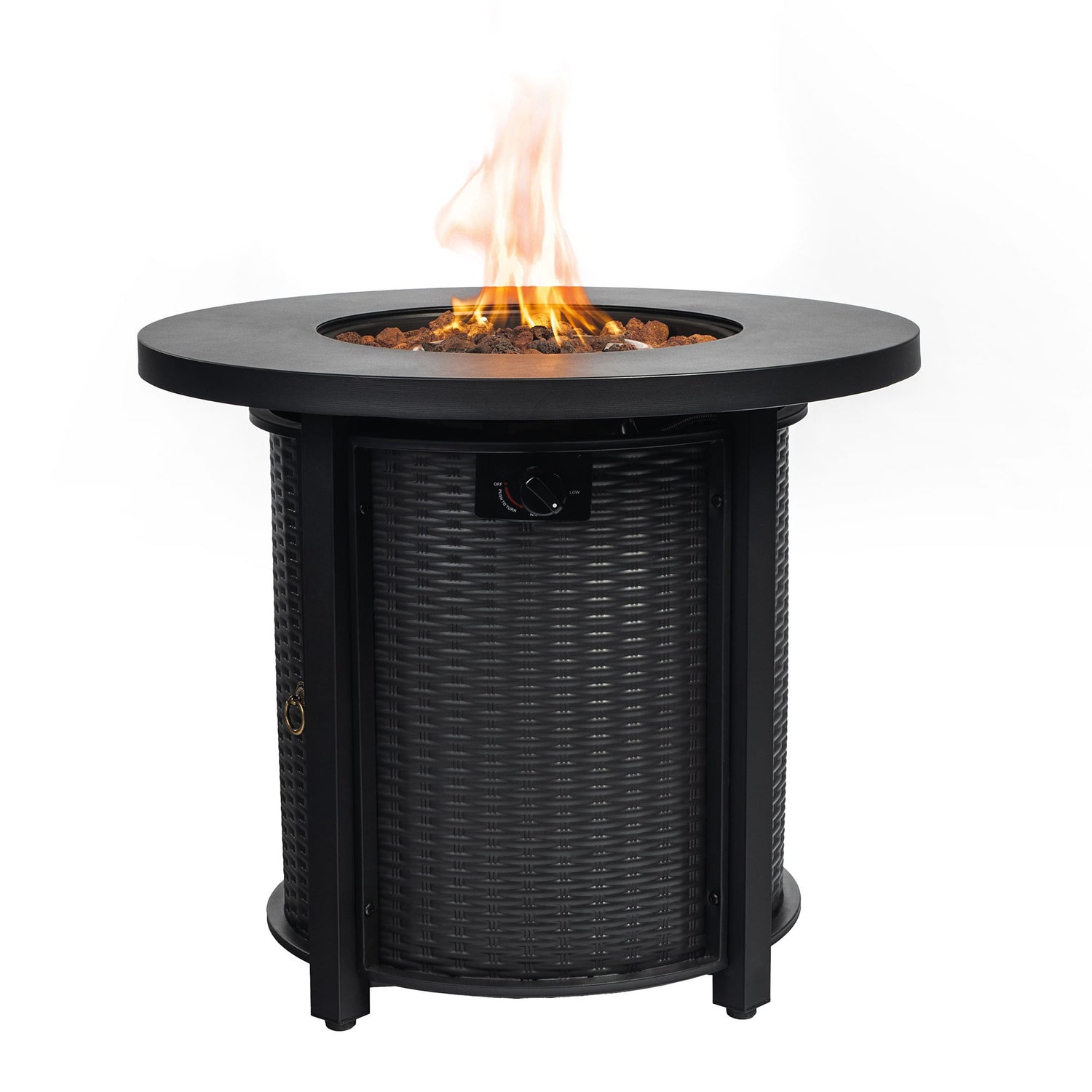 30&quot; Propane Round Fire Table 40000Btu Propane Fire Pit Table - Black