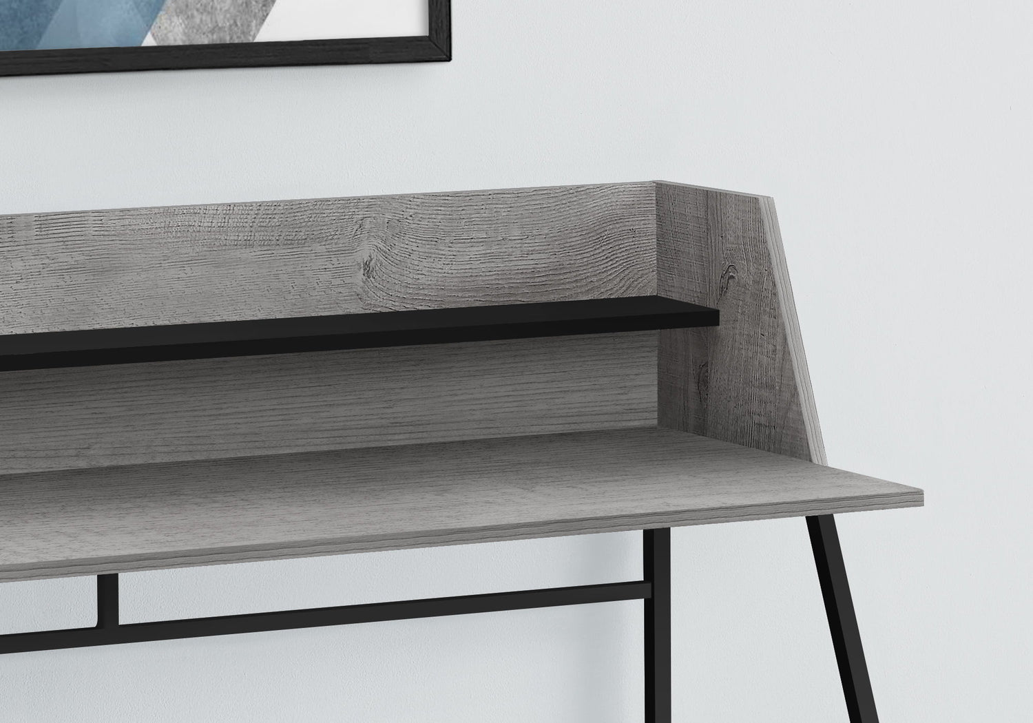 Computer Desk For Home Office, Laptop, Storage Shelves, Marble Look Contemporary &amp; Modern