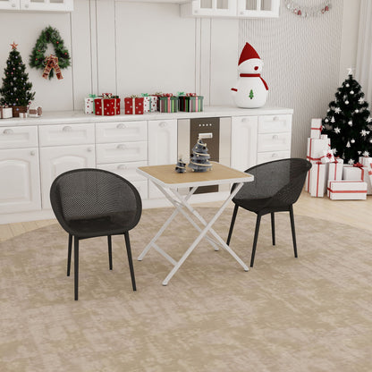 2 Pack Lounge Chair Set &amp; Folding Square Table
