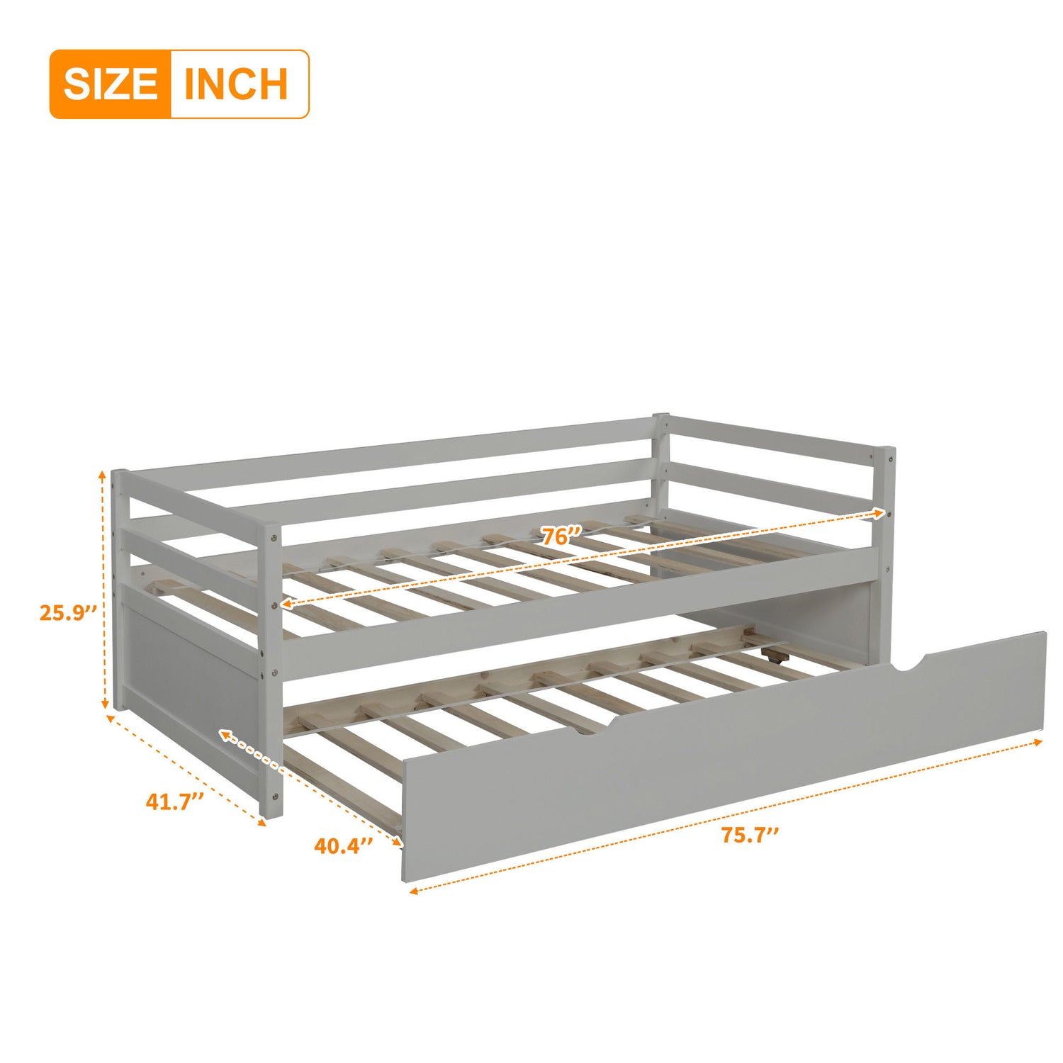 Twin Daybed With Trundle Frame Set