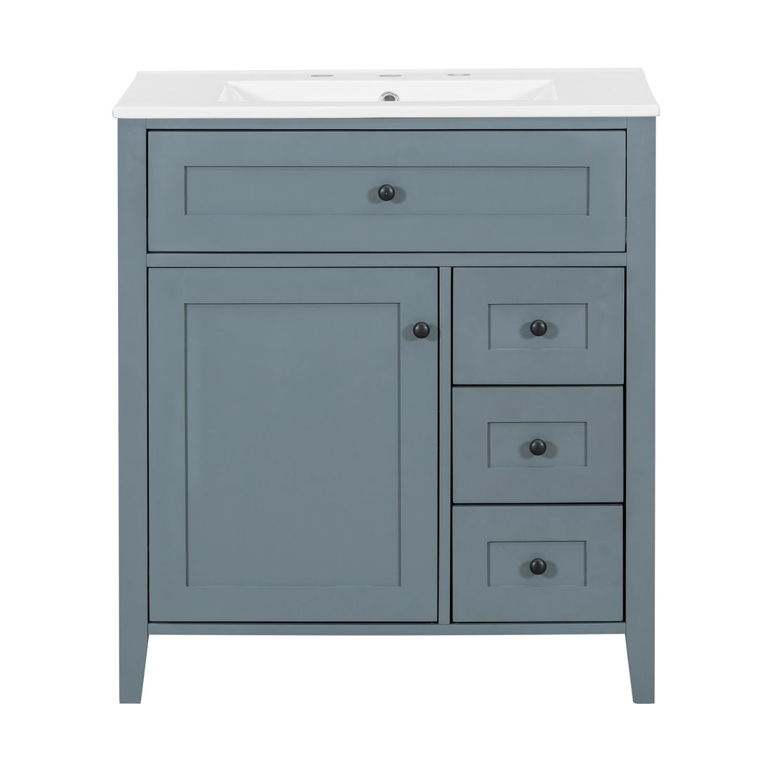 Bathroom Vanity With Sink, 3 Drawers And Adjustable Shelf