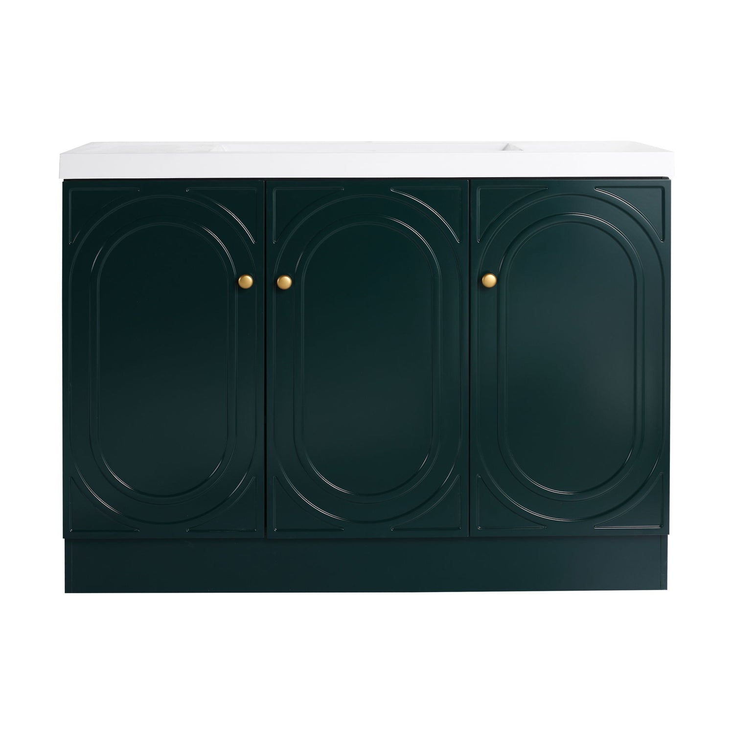 Contemporary Freestanding Bathroom Vanity With Resin Sink &amp; Soft-Close Cabinet Doors
