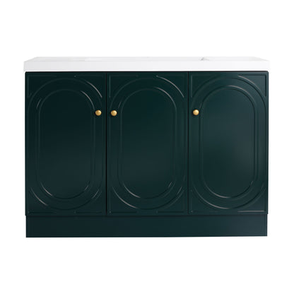 Contemporary Freestanding Bathroom Vanity With Resin Sink &amp; Soft-Close Cabinet Doors