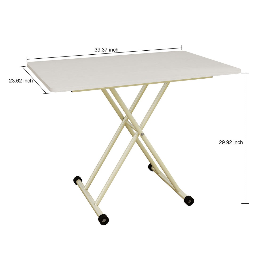 Adjustable Standing Table, Indoor &amp; Outdoor Use, Portable With Adjustable Height - Off White / White