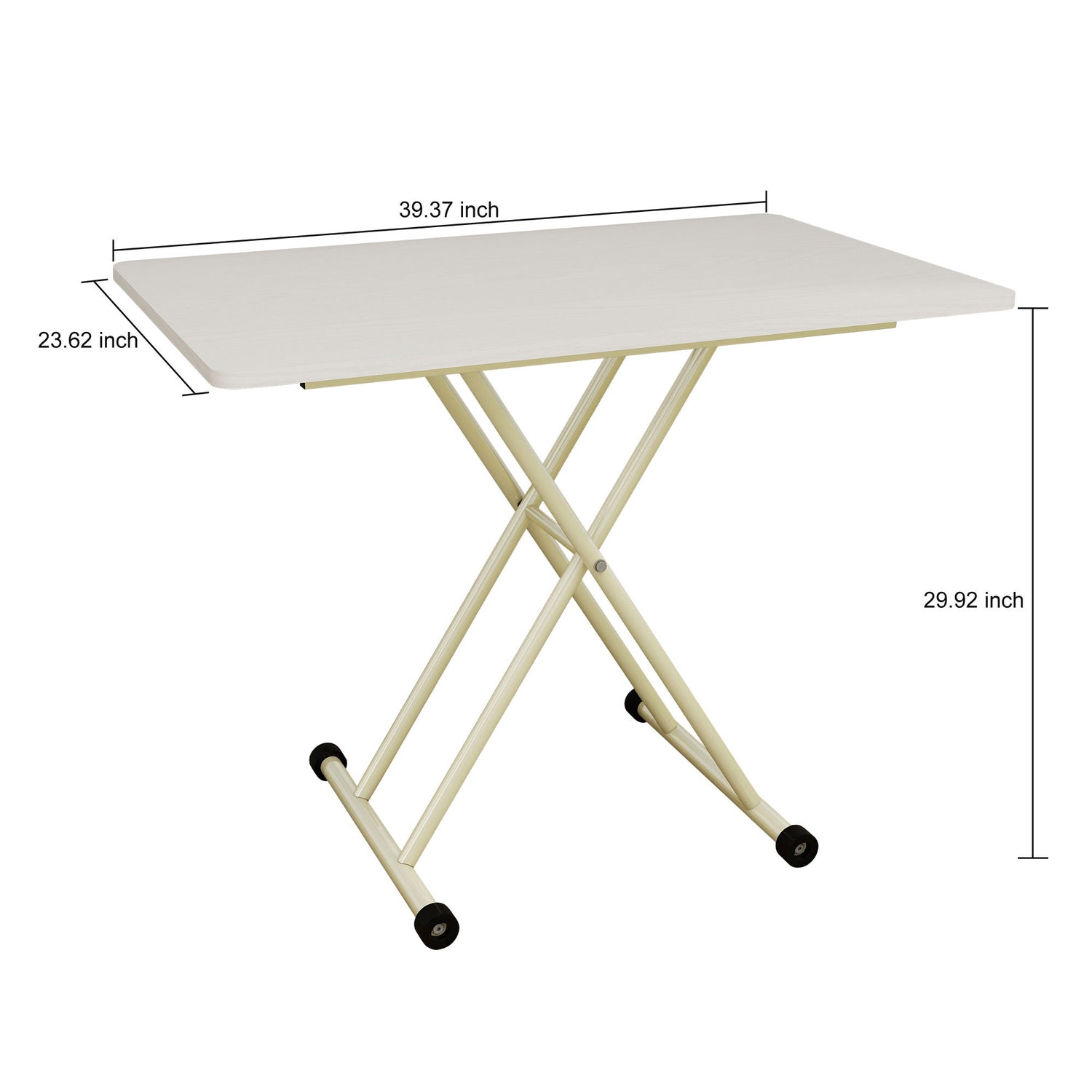 Adjustable Standing Table, Indoor &amp; Outdoor Use, Portable With Adjustable Height - Off White / White
