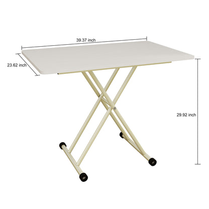 Adjustable Standing Table, Indoor &amp; Outdoor Use, Portable With Adjustable Height - Off White / White