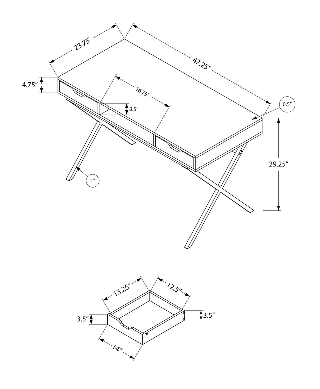Computer Desk For Home Office, Laptop, Storage Drawers, Contemporary &amp; Modern - Espresso