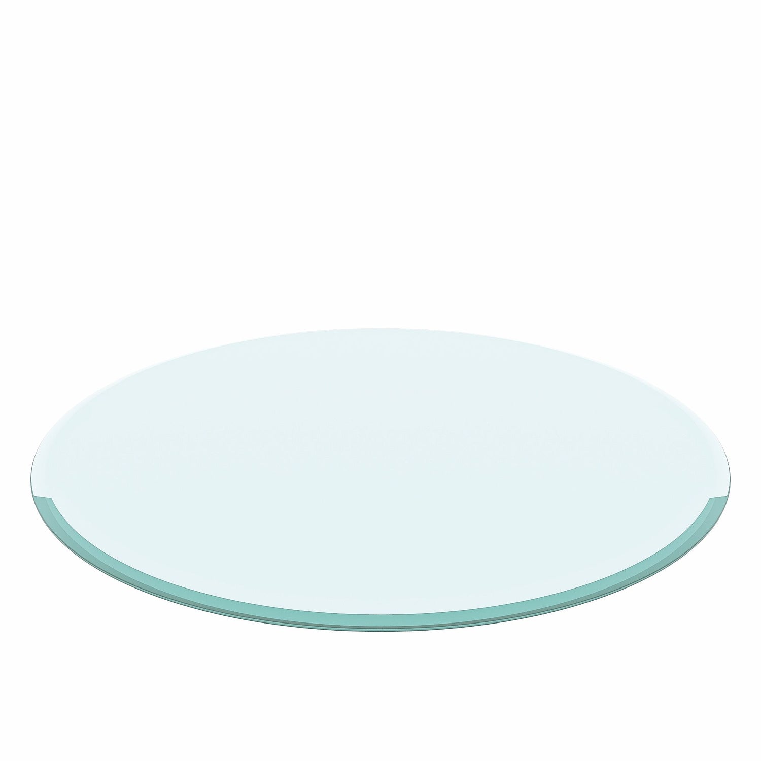 36&quot; Round Tempered Glass Table Top Black Glass Thick Beveled Polished Edge