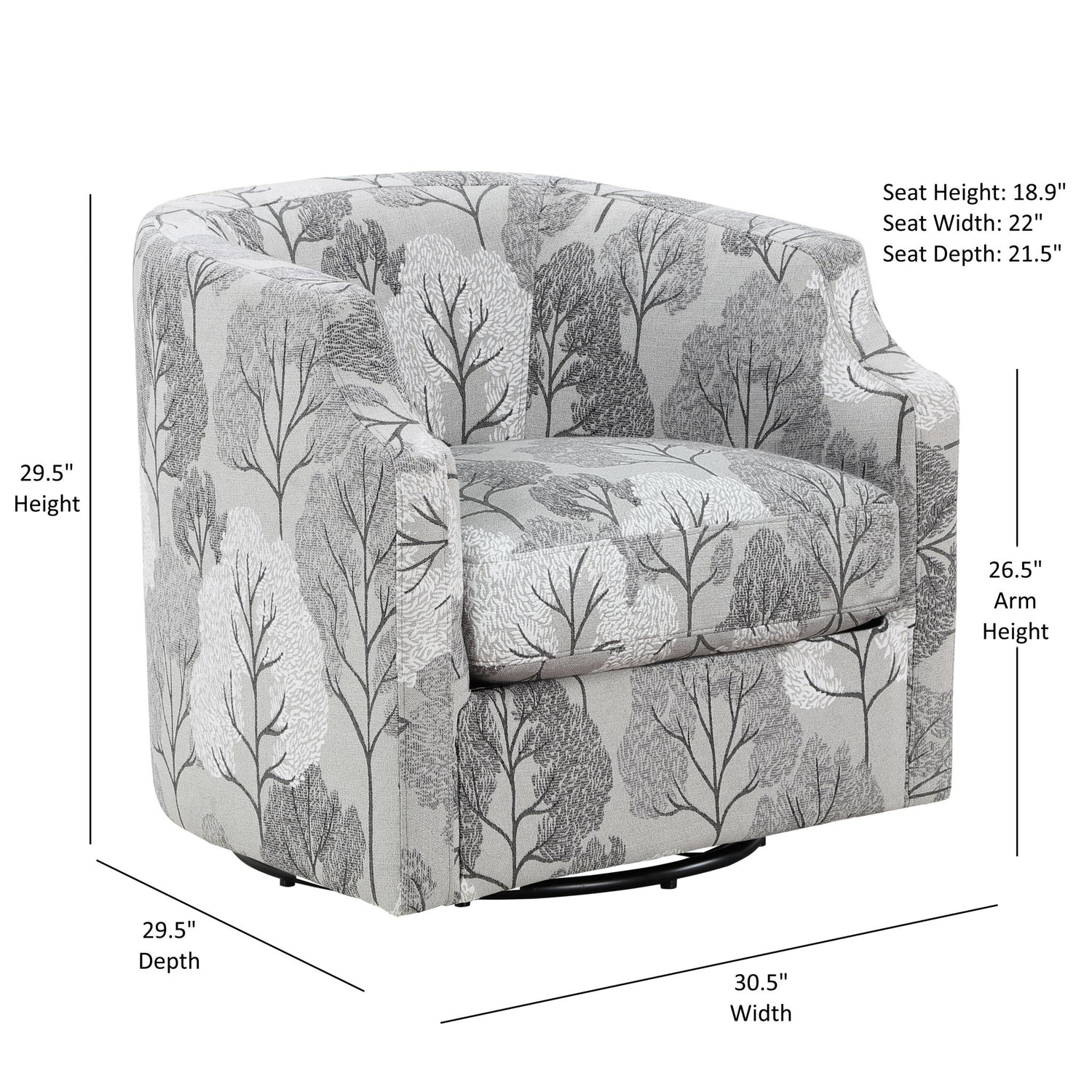 Isabelle - Swivel Glider Barrel Chair