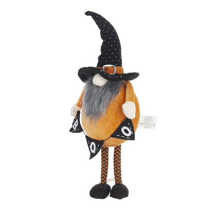 Standing Gnome With Gnome &amp; Holding Banner, For Halloween Decor