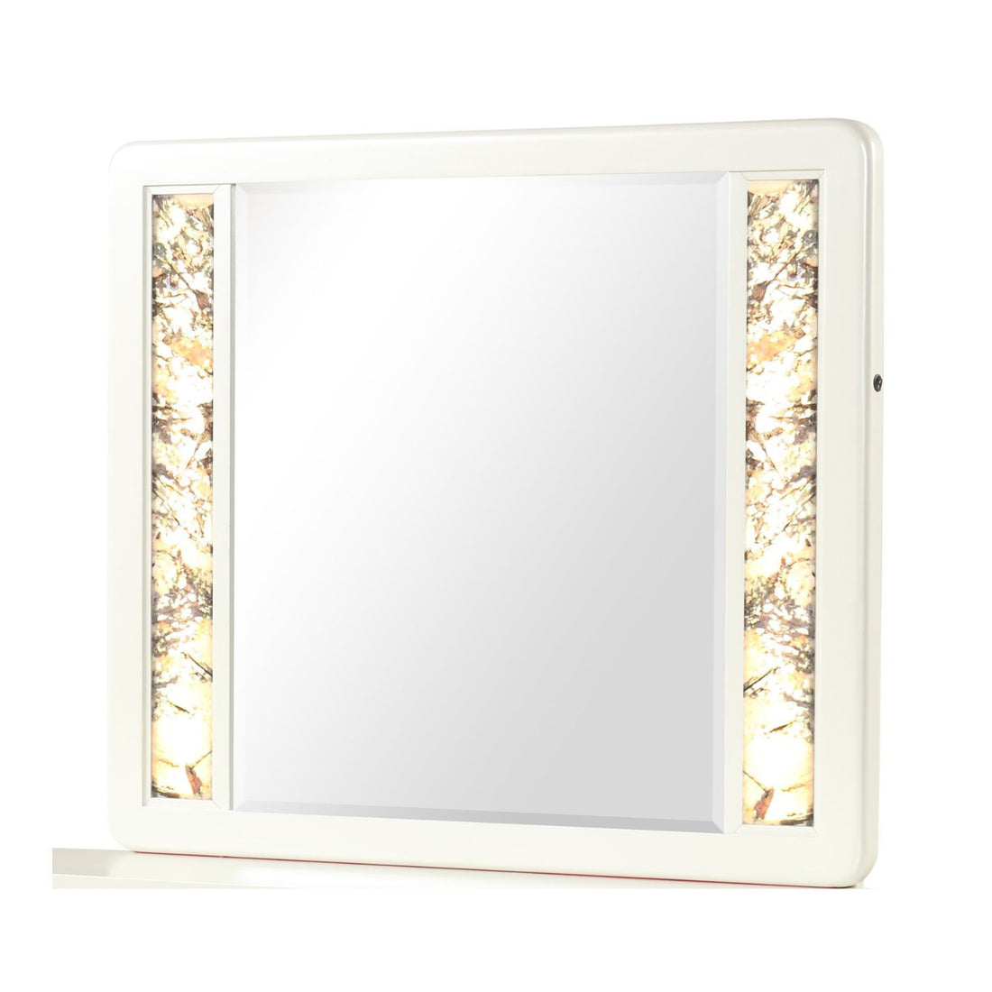 La Pierre - Rectangular Mirror &amp; LED Lighting Panels - Beige