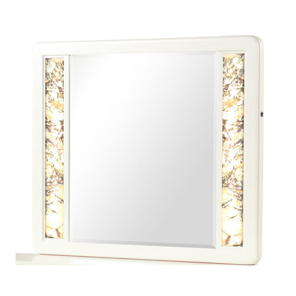 La Pierre - Rectangular Mirror &amp; LED Lighting Panels - Beige