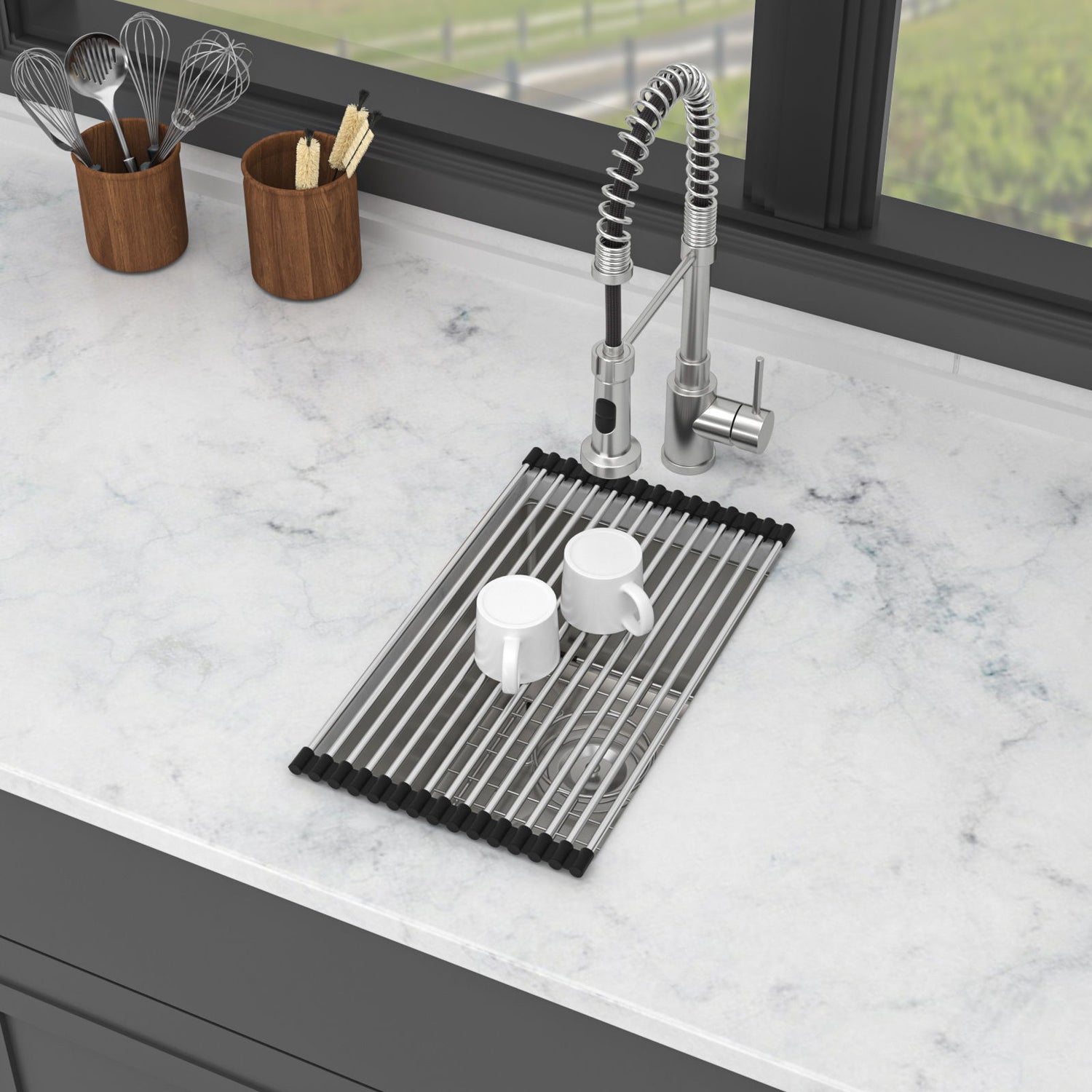 12&quot; Undermount Kitchen Sink, Deep Single Bowl - Brushed Nickel