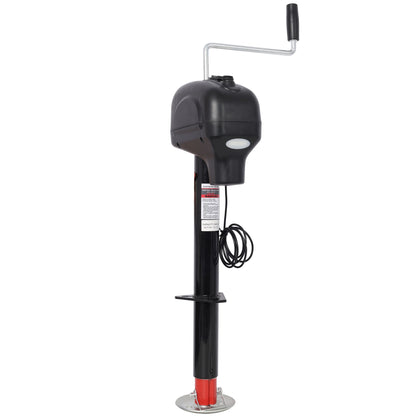 Electric Power Tongue Jack 3500Lbs Capacity With Waterproof Cover For RV Trailer &amp; Camper, 12V Dc - Black